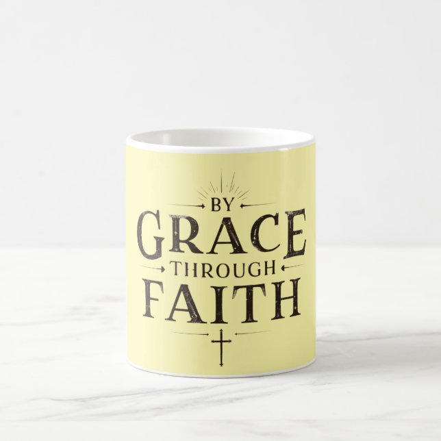 By Grace Through Faith - Inspirational Christian Coffee Mug (Center)
