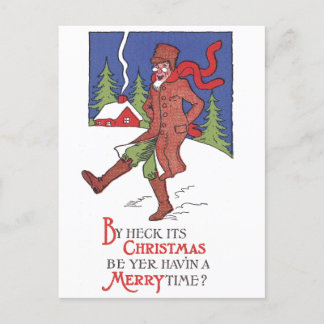 By Heck It's Christmas Vintage Christmas Card