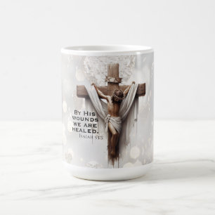 By His Wounds We Are Healed Crucifixion Artwork Coffee Mug
