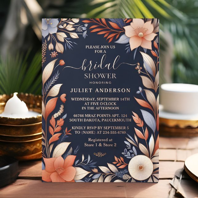 By Hydrangea Metallic Pure Navy Blue Bridal Shower (Creator Uploaded)