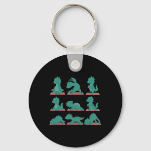 By Loch Ness Monster Doing Yoga Vegan Kawaii Key Ring