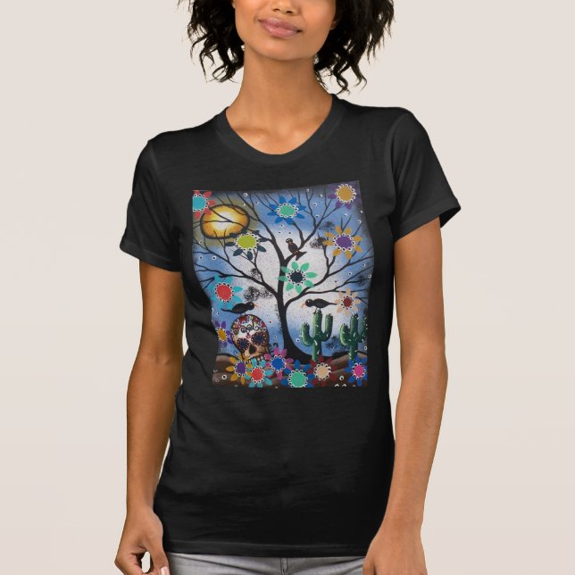 By Lori Everett_ Day Of The Dead,Mexican,Skull,DOD T-Shirt (Front)