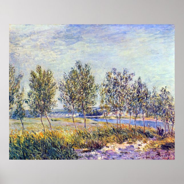 By meadow by Alfred Sisley Poster (Front)