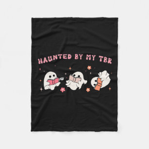 By My Tbr Boo Groovy Cute Ghost Funny Halloween Wo Fleece Blanket