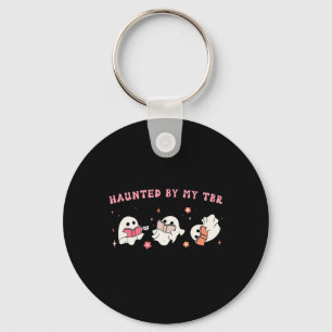 By My Tbr Boo Groovy Cute Ghost Funny Halloween Wo Key Ring
