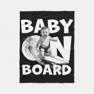 By On Board By Surf On Surfboard Funny Surfer Fleece Blanket