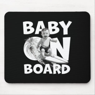 By On Board By Surf On Surfboard Funny Surfer Mouse Pad