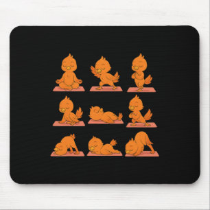 By Phoenix Doing Yoga Vegan Kawaii Zen Mouse Pad