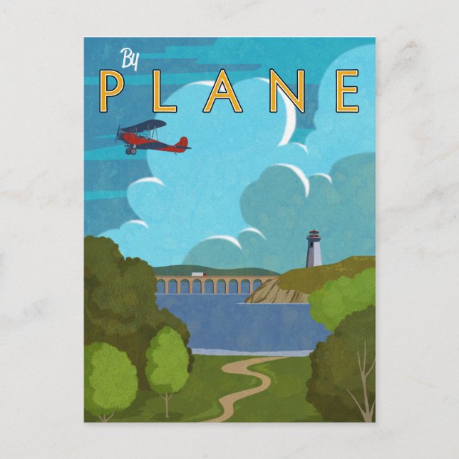 By Plane Postcard (Front)