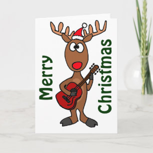 BY- Reindeer Playing Guitar Holiday Card