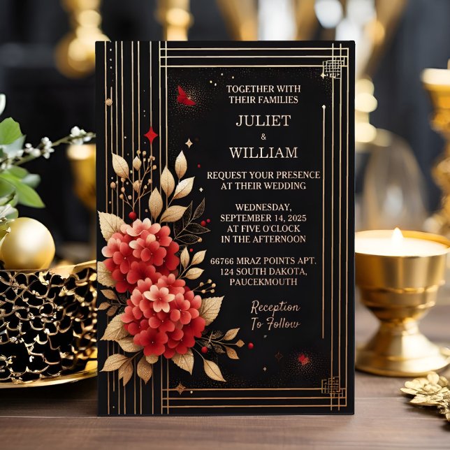 By Roses Garden Diamond Red Black And Gold Wedding (Creator Uploaded)