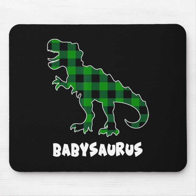 By Saurus T-rex Dinosaurs Plaid St Patricks Day  Mouse Pad (Front)