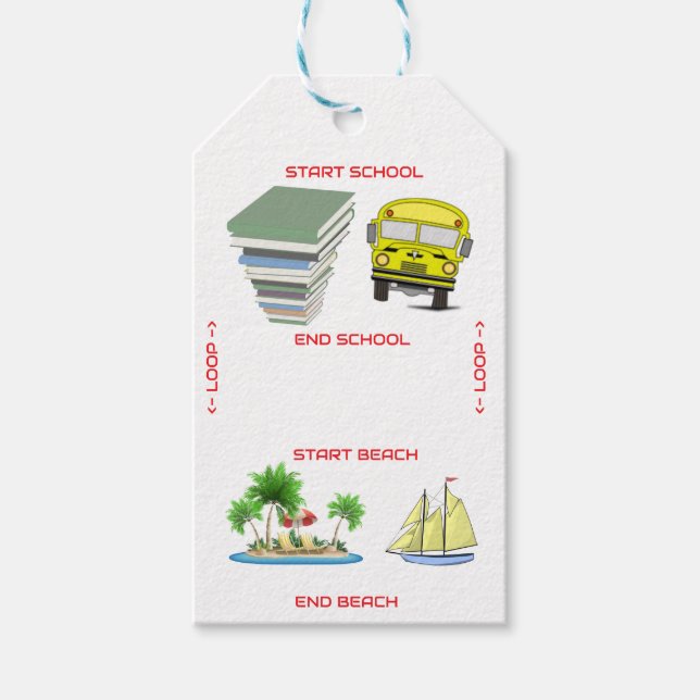 By school to beach gift tags (Front)