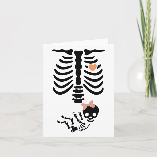 By Skull Skeleton Halloween Costume  Card (Front)