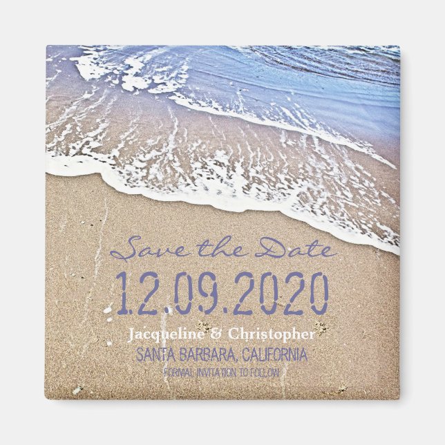By the Beach Save the Date magnet (Front)