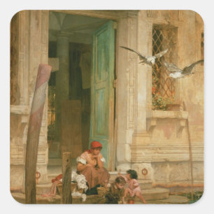 By the Canal, Venice Square Sticker