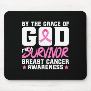 By The Grace God I'm A Survivor Breast Cancer Awar Mouse Pad