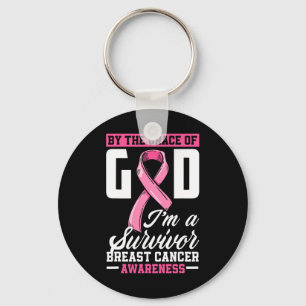 By The Grace God I'm A Survivor Breast Cancer Surv Key Ring