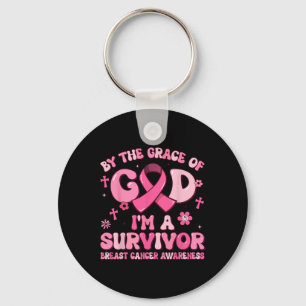 By The Grace God Im A Survivor Breast Cancer Survi Key Ring