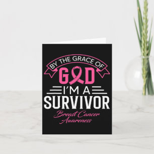 By The Grace God Pink Ribbon Support Beast Cancer Card