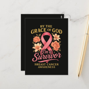 By The Grace Of God Breast Cancer Survivor Faith Postcard