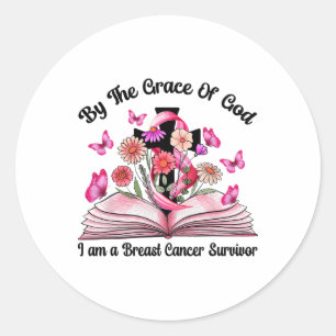 By The Grace Of God I Am A Breast Cancer Survivor Classic Round Sticker
