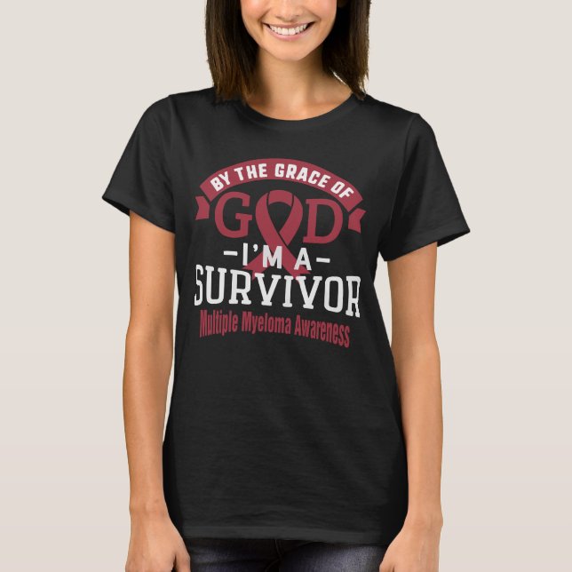 By the Grace of God Multiple Myeloma Survivor T-Shirt (Front)