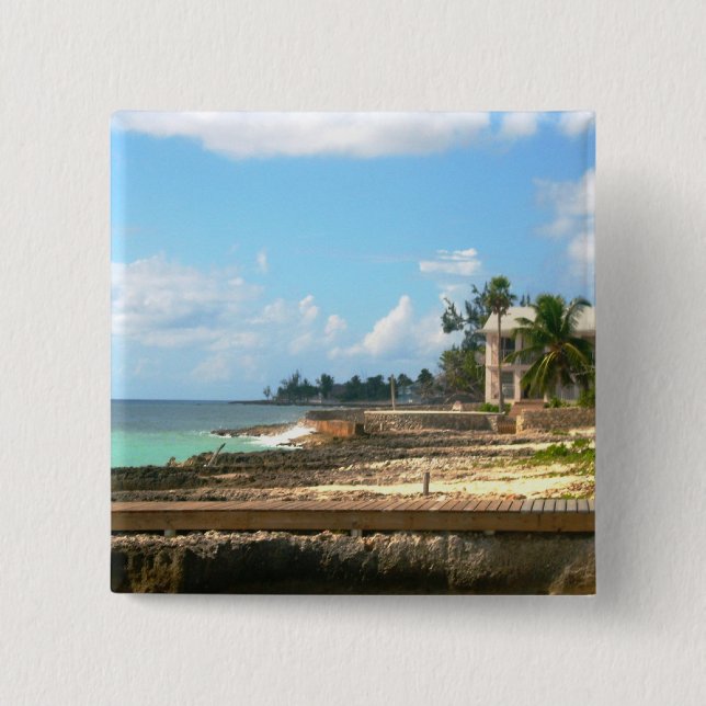 By The Ocean 15 Cm Square Badge (Front)