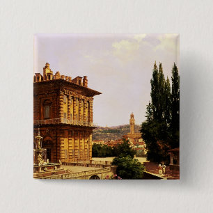 By the Pitti Palace, Florence 15 Cm Square Badge