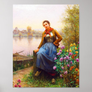 By the River by Daniel Ridgway Knight  Poster