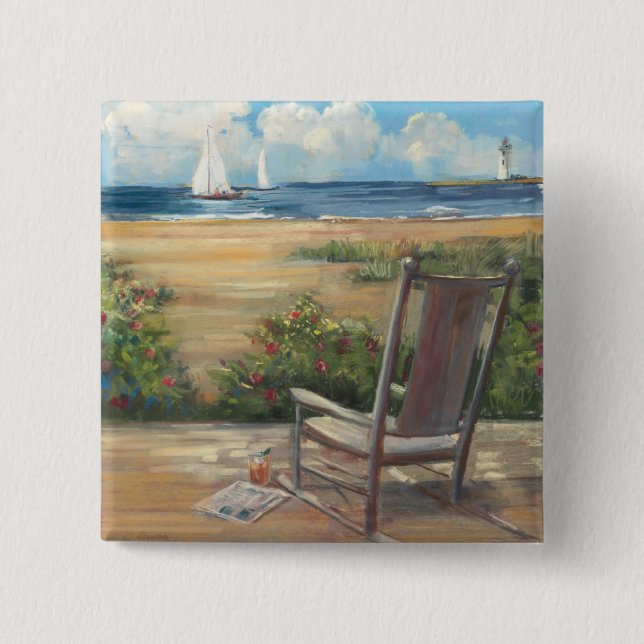 By the Sea 15 Cm Square Badge (Front)