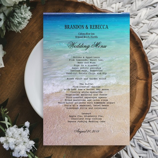 By the Sea Beach Wedding Menu (Creator Uploaded)