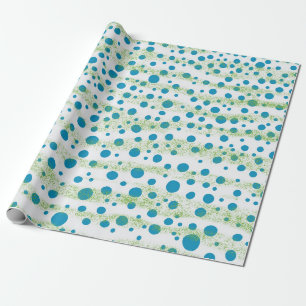By the Sea Blue and Green Abstract Design   Wrapping Paper