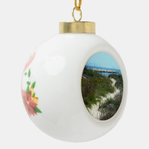 By the Sea Ceramic Ball Christmas Ornament