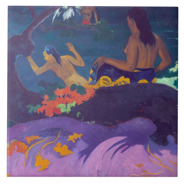 By the Sea, Gauguin Ceramic Tile (Front)
