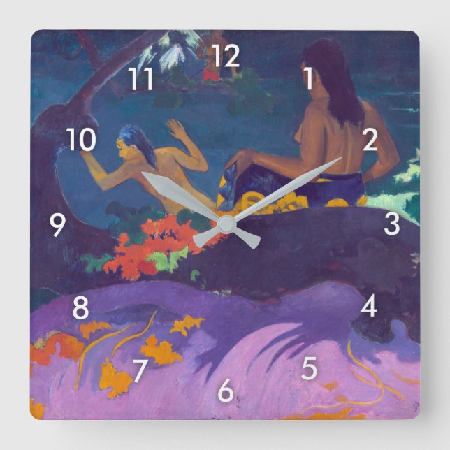 By the Sea, Gauguin Square Wall Clock (Front)