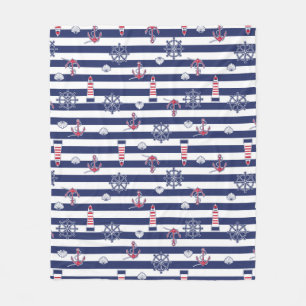 By The Sea Pattern Fleece Blanket