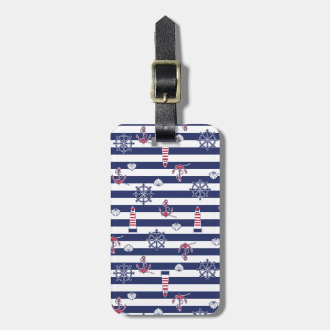 By The Sea Pattern Luggage Tag (Front Vertical)