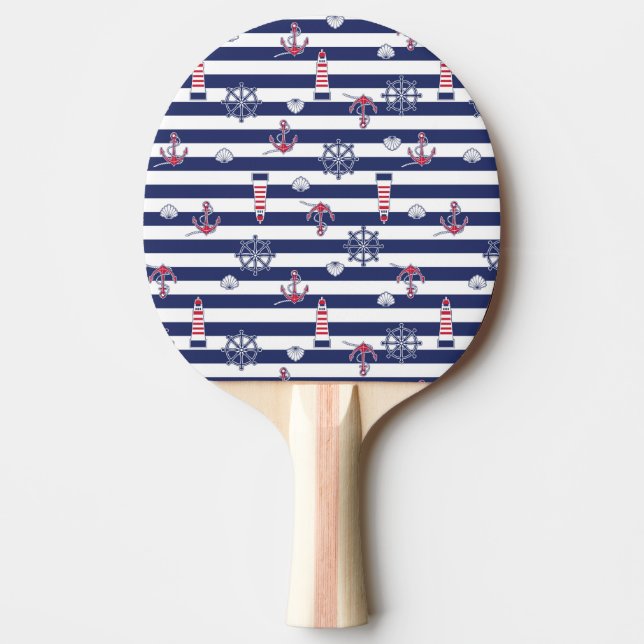 By The Sea Pattern Ping Pong Paddle (Front)