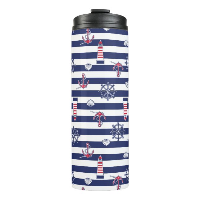 By The Sea Pattern Thermal Tumbler (Front)