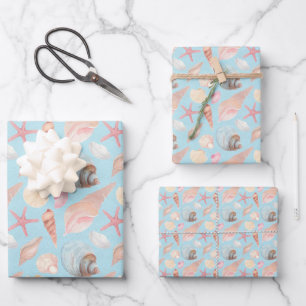 By the Sea Series Design Wrapping Paper Sheet