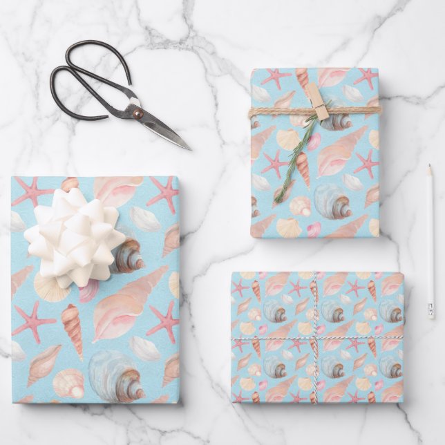 By the Sea Series Design  Wrapping Paper Sheet (Front)