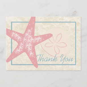 By the Sea Thank You Flat Card