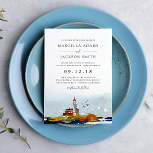 By The Sea Wedding Invitation