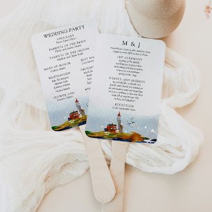 By the Sea Wedding Program Fan