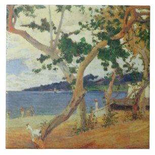 By the Seashore, Martinique, 1887 (oil on canvas) Ceramic Tile