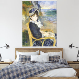 By the Seashore, Oil Painting Portrait, Renoir Canvas Print