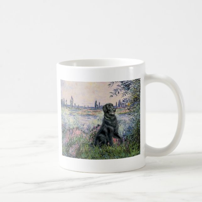 By the Seine - Flat Coated Retriever Coffee Mug (Right)