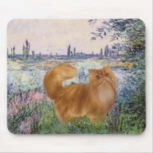 By the Seine - Red Persian cat Mouse Pad