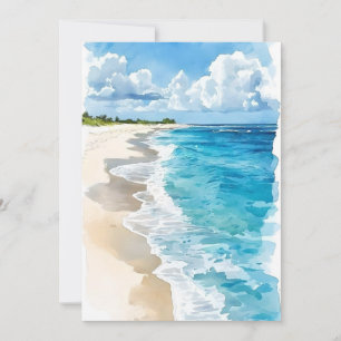 By The Shore In Watercolors Holiday Card